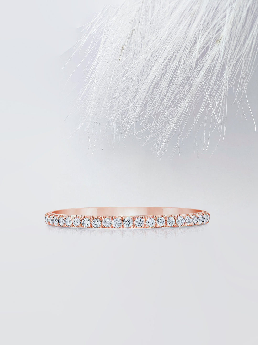 Round Cut Micro Pave Eternity Diamond Wedding Band For Women