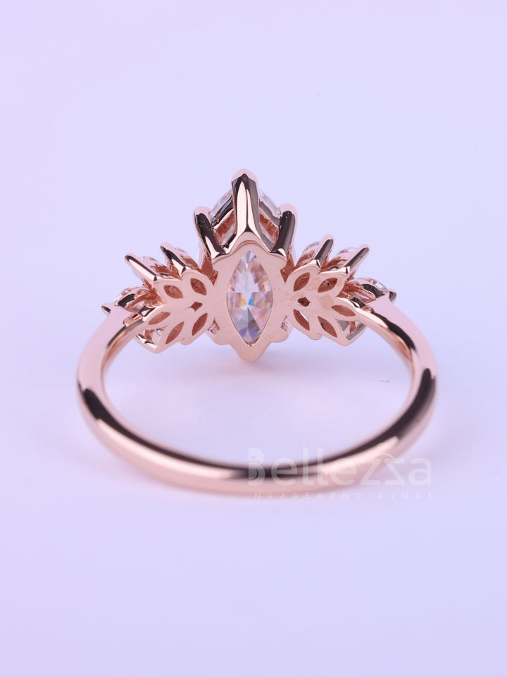 1.50CT-2.50CT Marquise Cut Nature Inspired Moissanite Engagement Ring