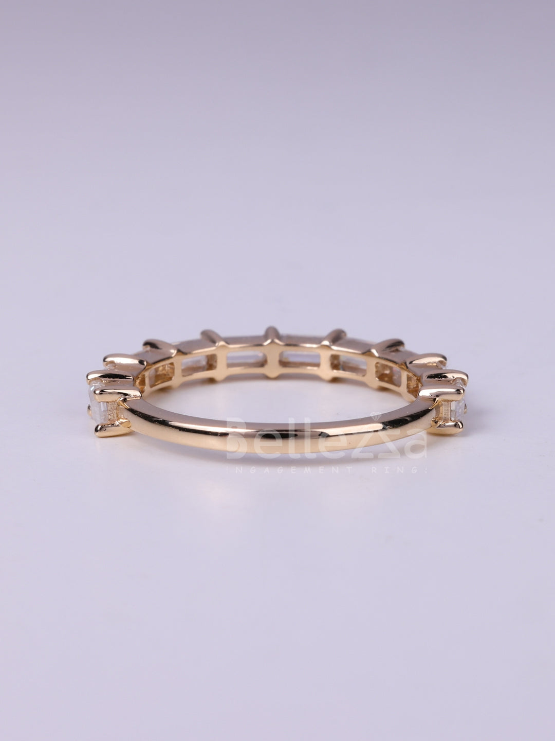 East West Baguette Cut Half Eternity Wedding Band For Her