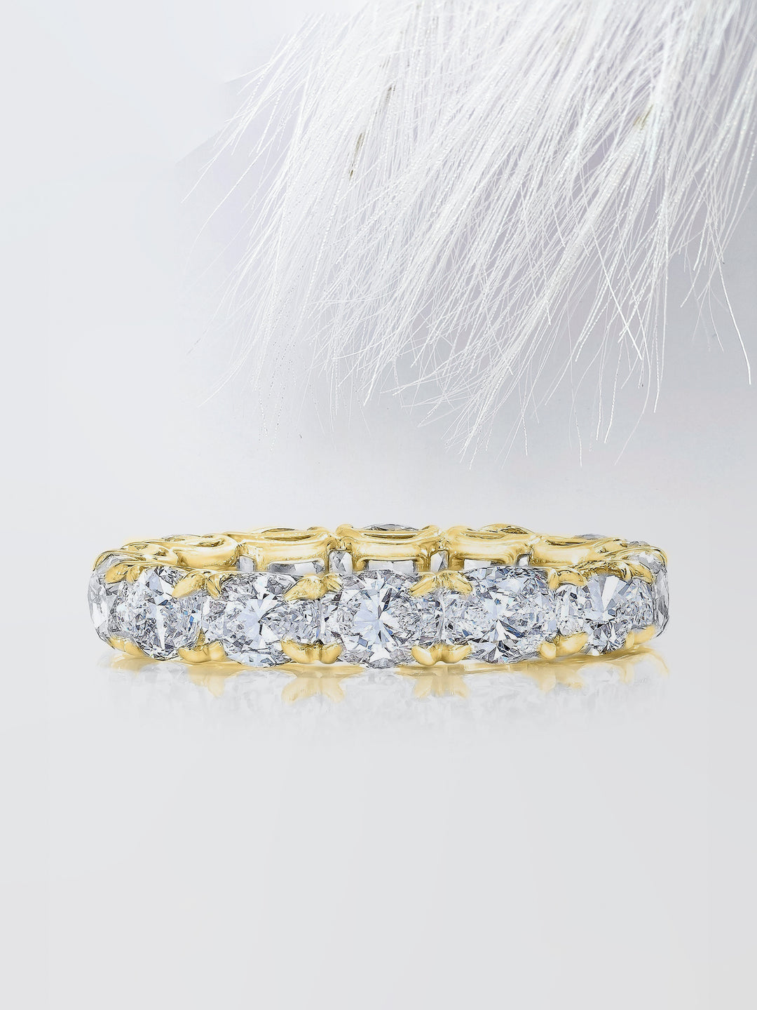 Oval Cut Eternity Diamond Wedding Band For Women