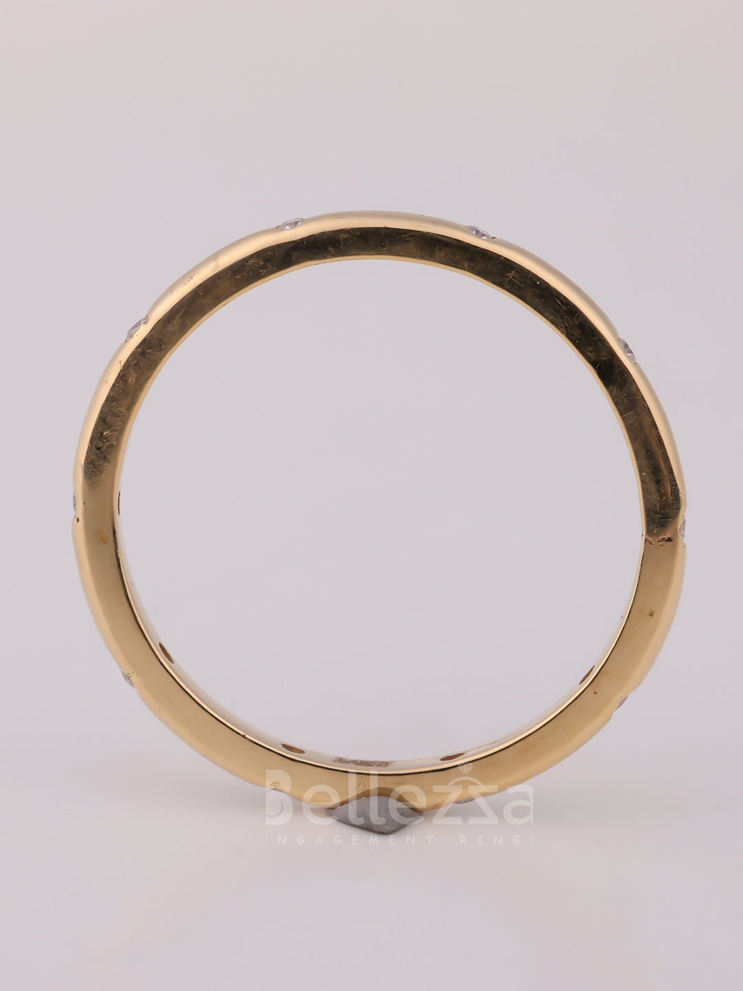 Round Cut Diamond Flush Setting Moissanite Wedding Band