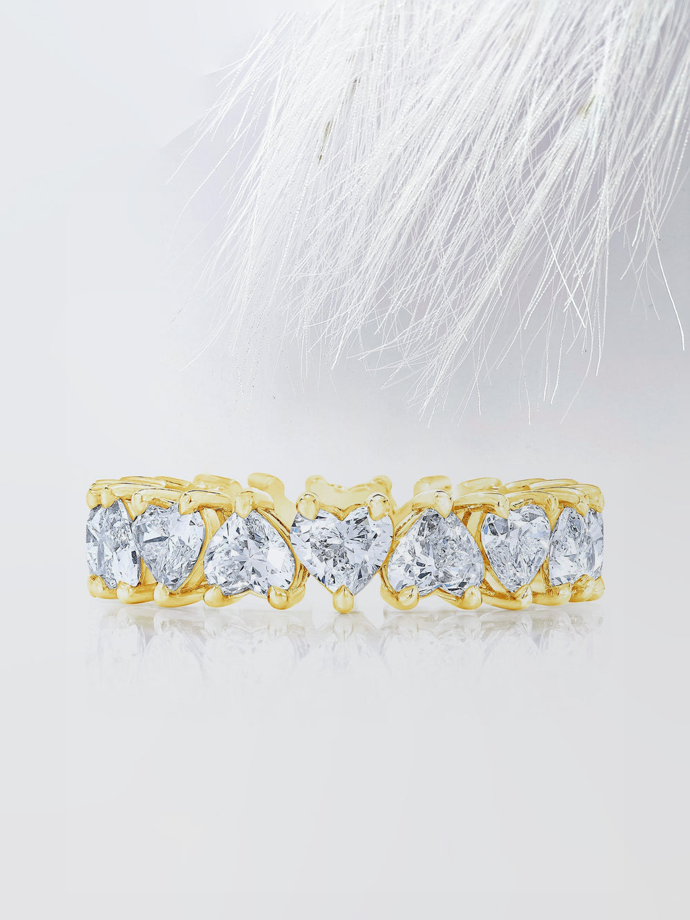 Heart Shaped Eternity Diamond Wedding Band For Women