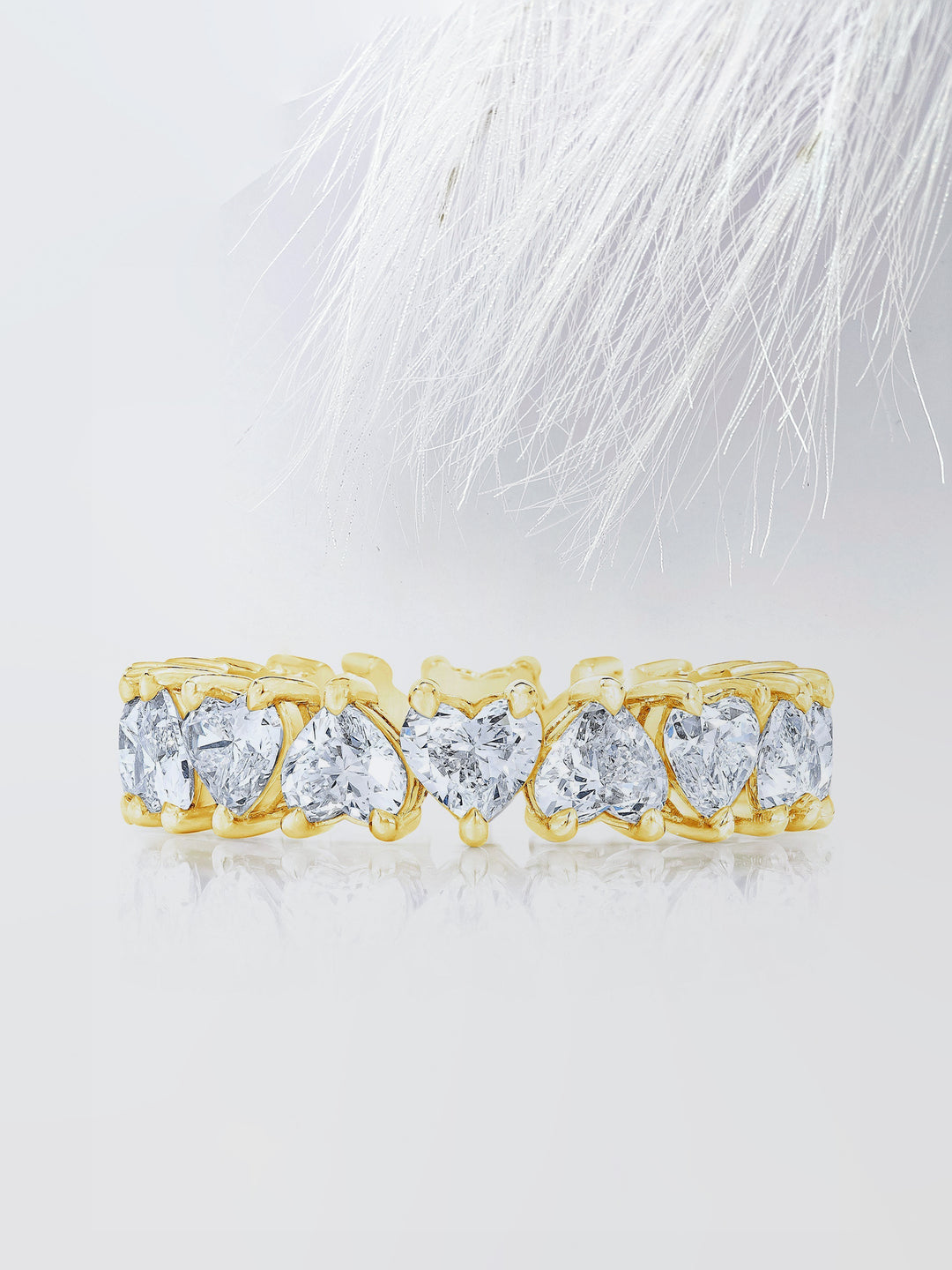 Heart Shaped Eternity Diamond Wedding Band For Women