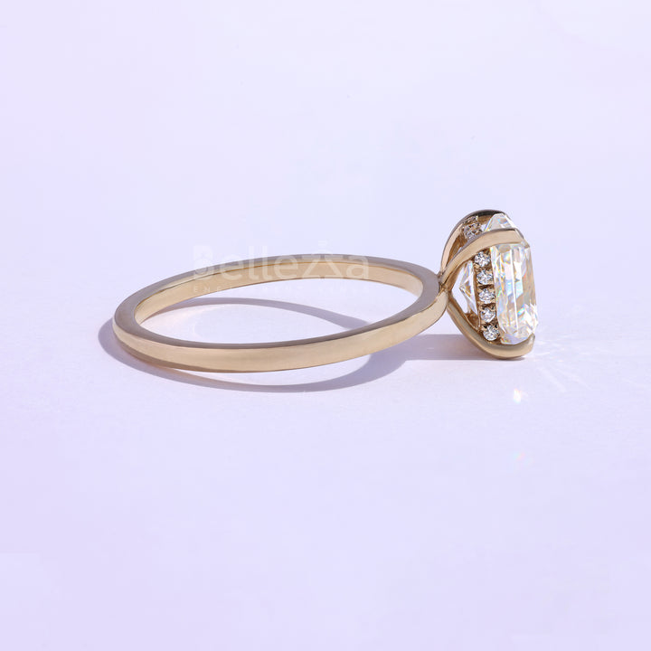 1.50CT Radiant Cut Moissanite Hidden Halo Engagement Ring - Ready to Ship