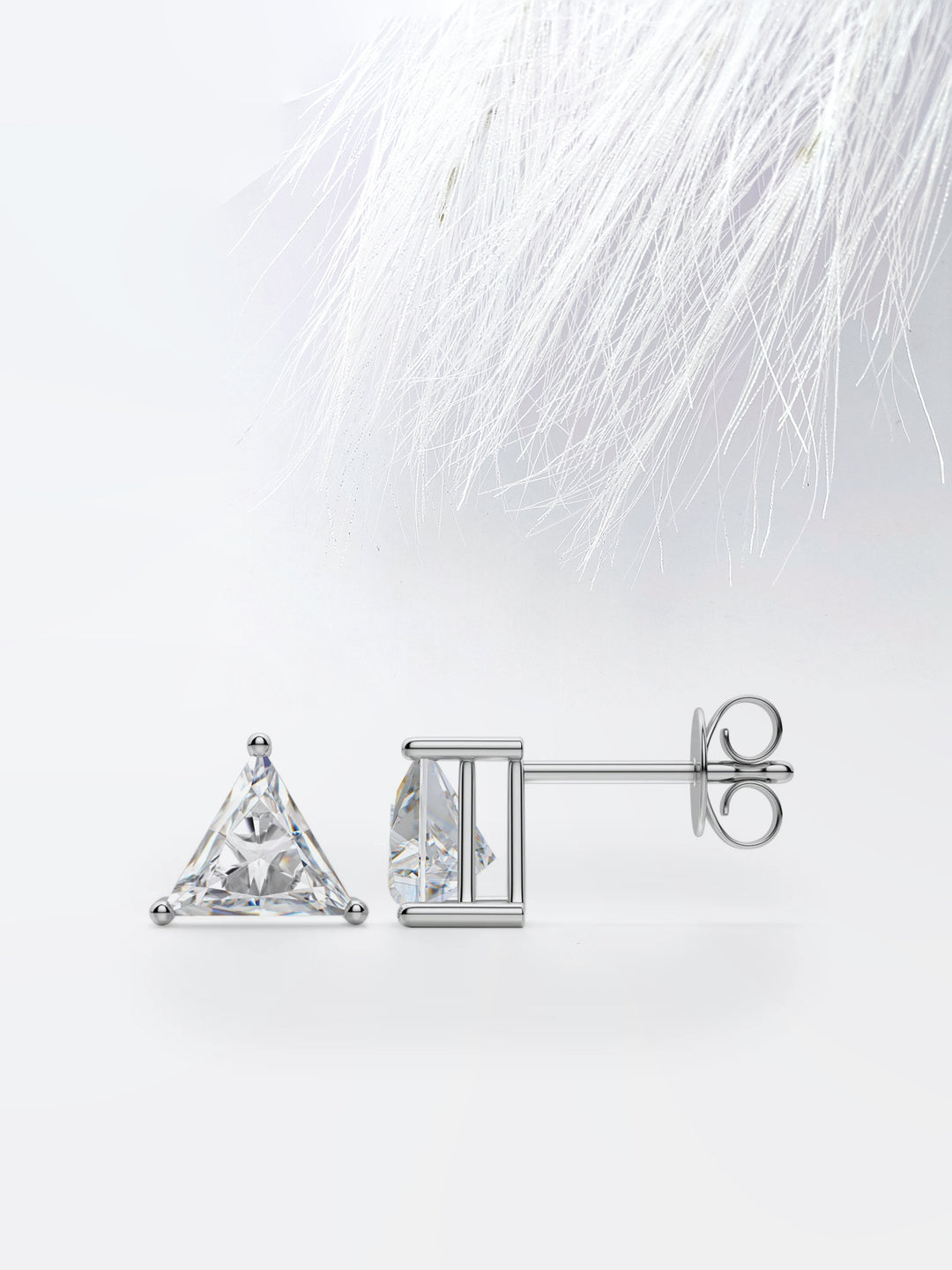 1.0CT Triangle Cut Stud Moissanite Diamond Earrings For Women
