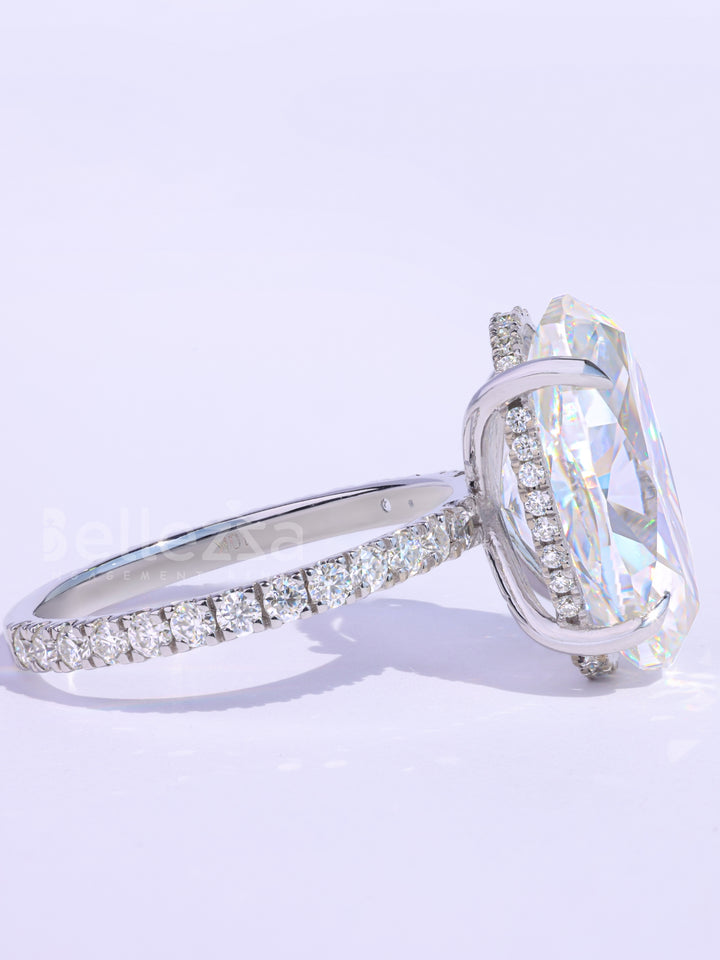 4.50CT Oval Cut Pave Setting Moissanite Engagement Ring