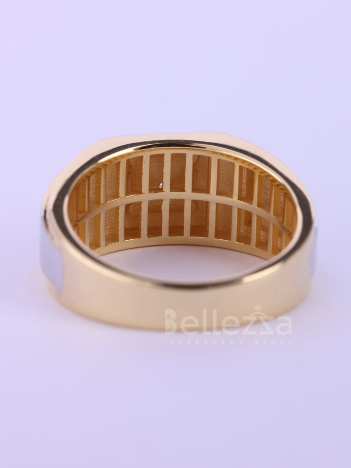 1.0CT Round Cut Two Tone Solitaire Men's Engagement Ring