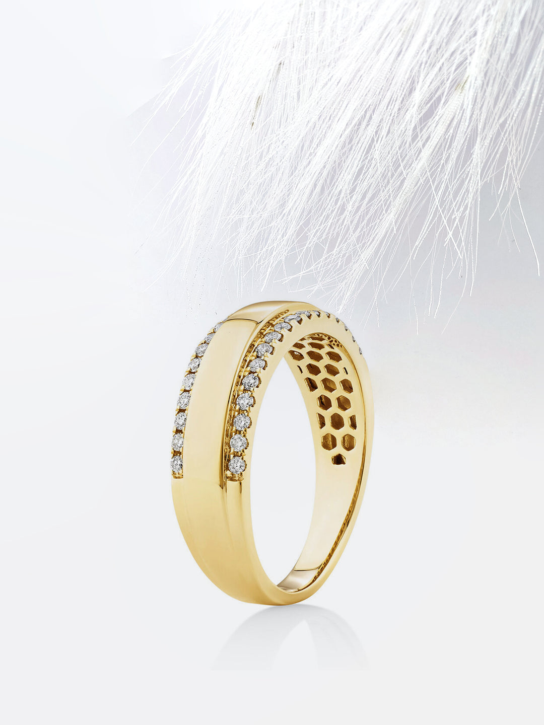 Round Cut Two Row Moissanite Men's Diamond Wedding Band