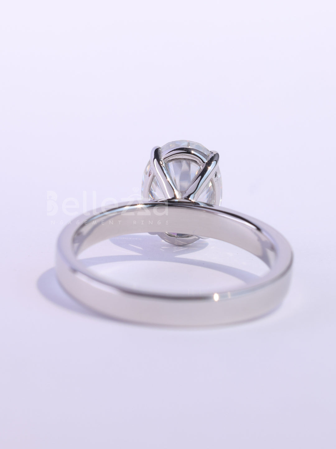 1.0CT Oval Cut Classic Solitaire Wide Band Engagement Ring