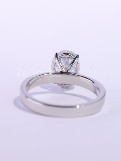 1.0CT Oval Cut Classic Solitaire Wide Band Engagement Ring