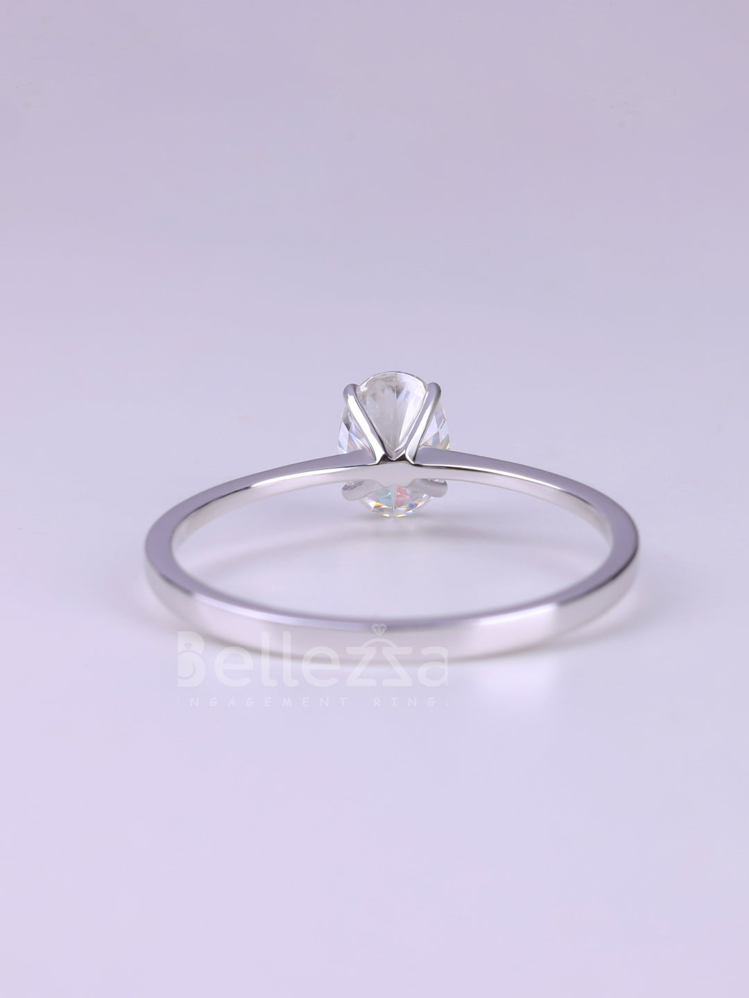 1.0CT Oval Cut Minimalist Solitaire Engagement Ring