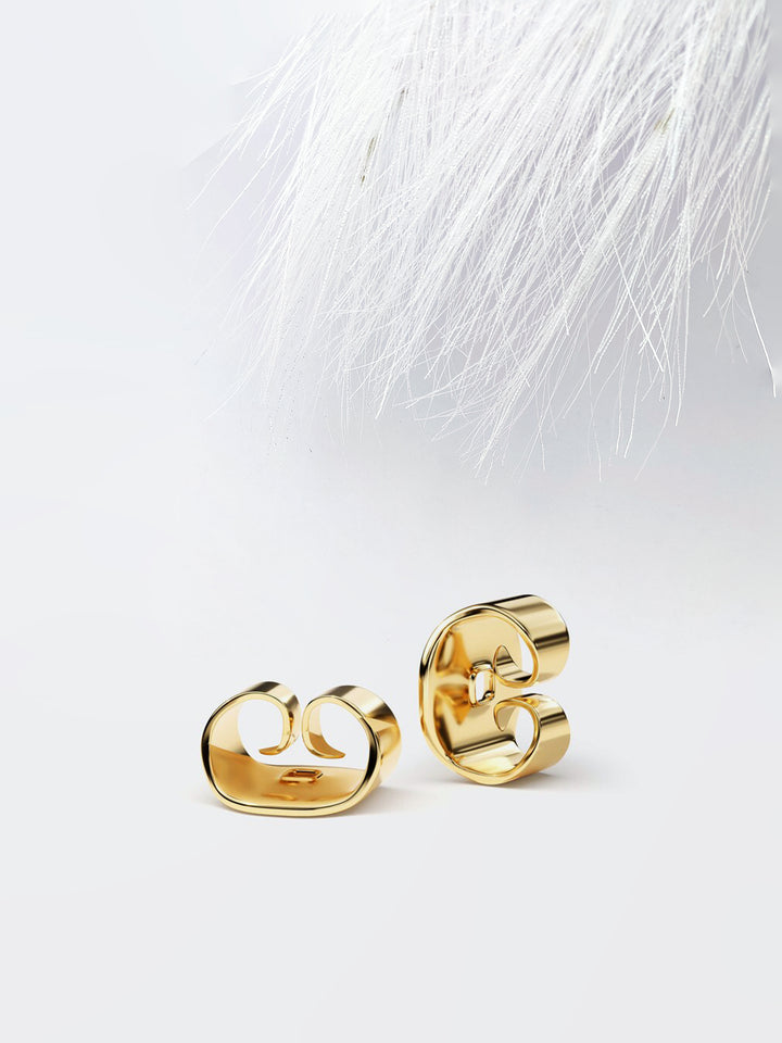 Round Cut Bezel Set Moissanite Stud Diamond Earrings in 14k Yellow Gold