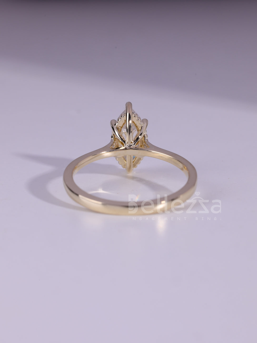 2.0CT Marquise Cut Solitaire Moissanite Engagement Ring