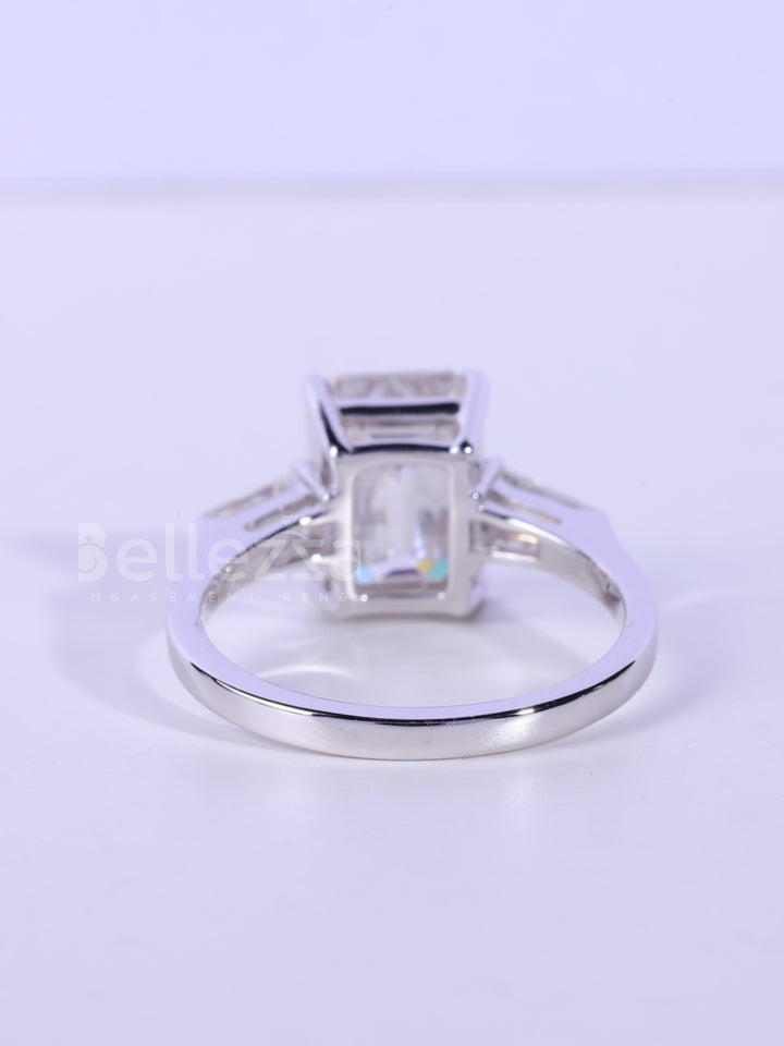 2.0CT-3.0CT Emerald Cut Three Stone Engagement Ring