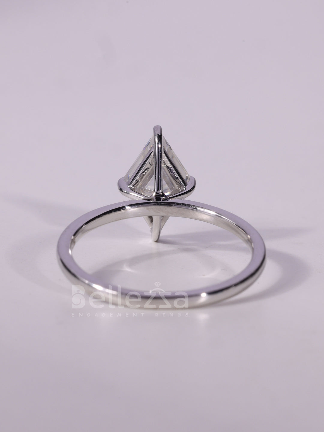 1.0CT Kite Cut Diamond Solitaire Moissanite Engagement Ring