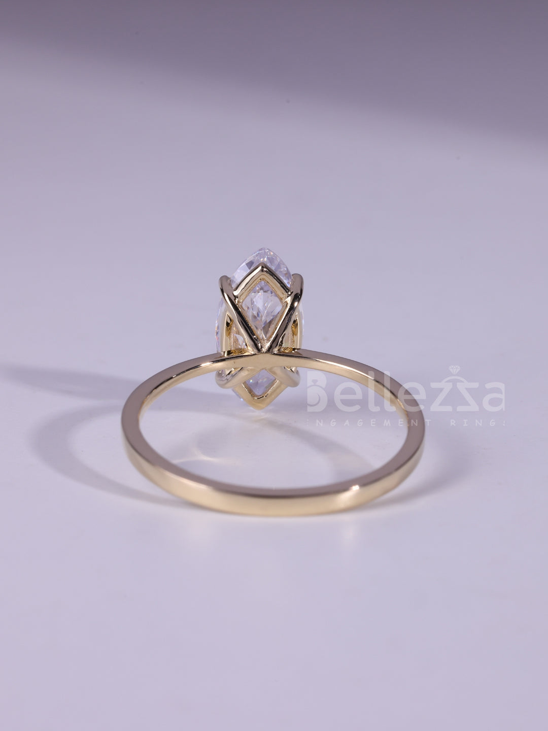 2.0CT Marquise Cut Solitaire Moissanite Engagement Ring