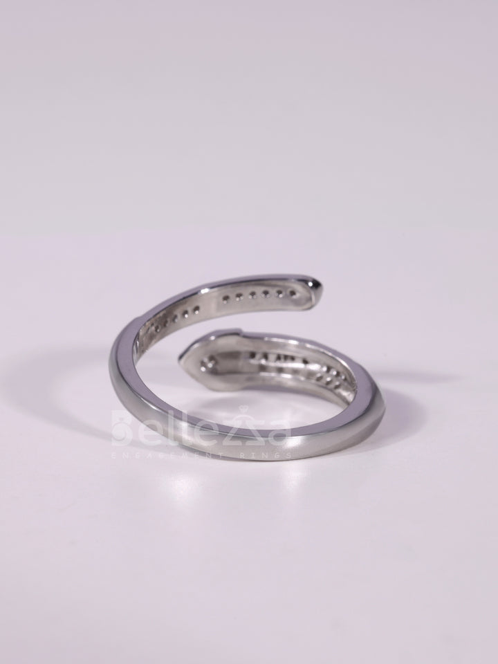 0.60TCW Round Cut Unique Style Bypass Shank Wedding Band