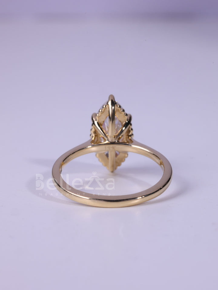 1.5CT-2.5CT Marquise Cut Solitaire Moissanite Engagement Ring