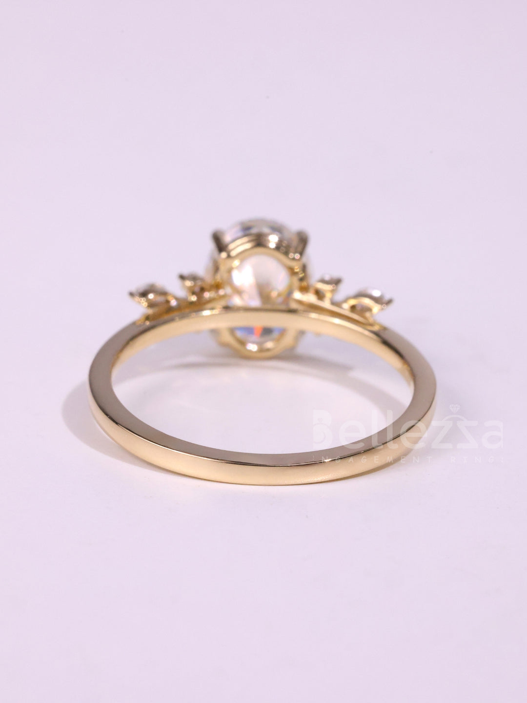 1.50CT Oval Cut Diamond Cluster Moissanite Engagement Ring