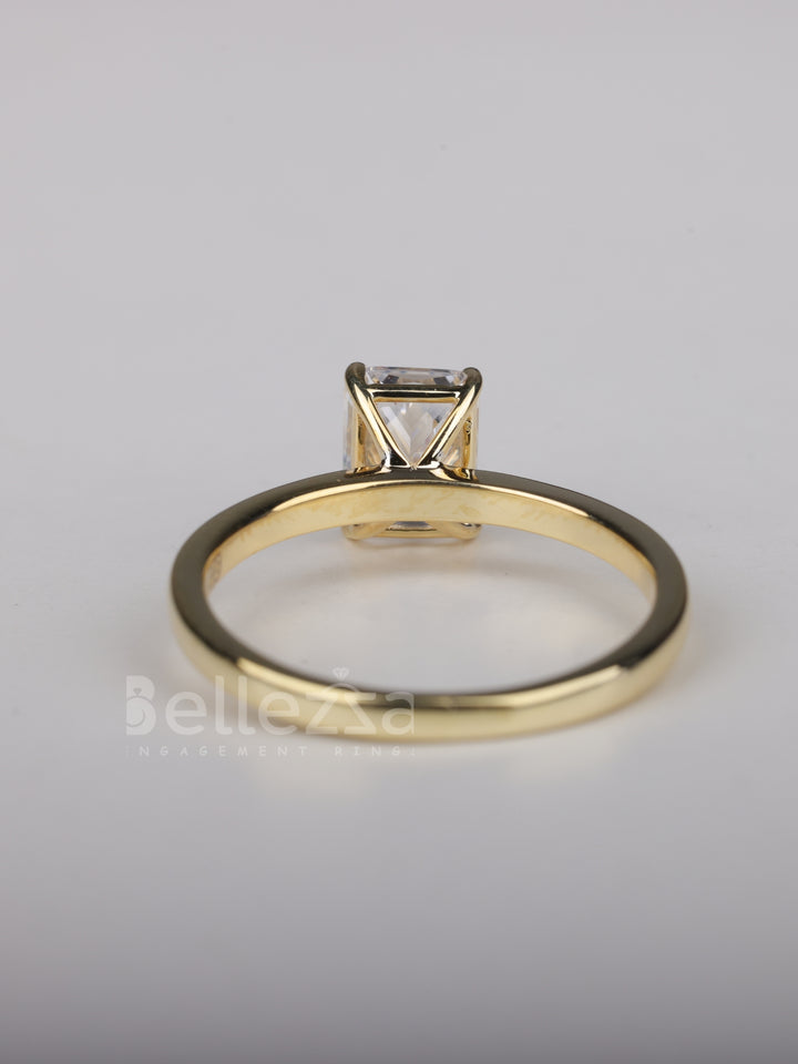 1.0CT Radiant Cut Solitaire Moissanite Engagement Ring