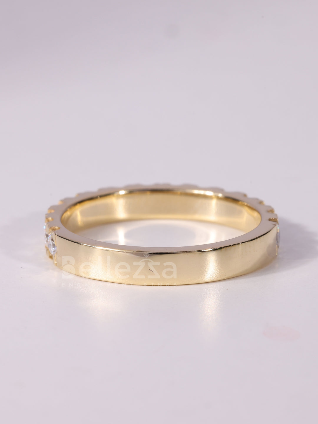 0.60TCW Round Cut Diamond Half Eternity Wedding Band