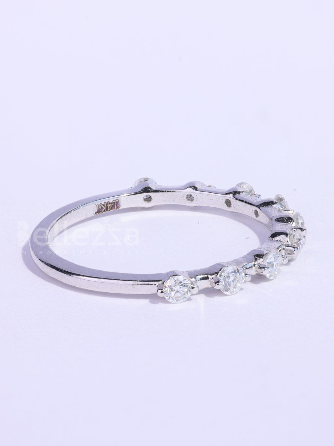 Round Cut Petite Pave Setting Moissanite Wedding Band