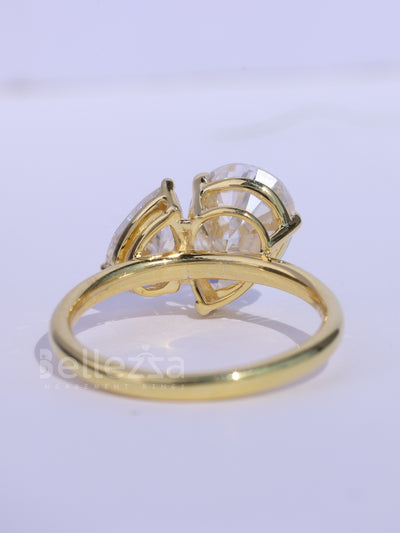 1.50CTW Pear Cut Alternaative Toi Et Moi Moissanite Engagement Ring