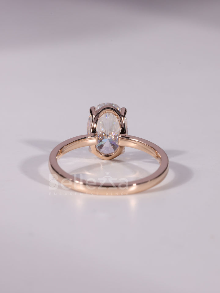 1.50CT-2.50CT Oval Cut Solitaire Moissanite Engagement Ring