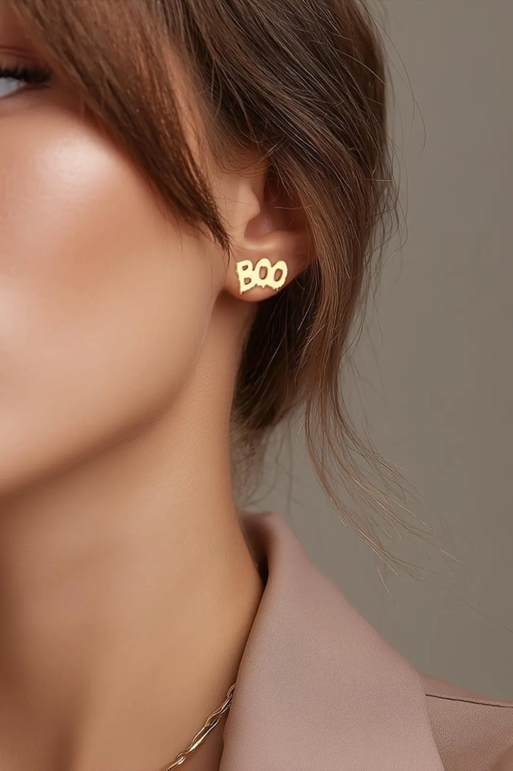 14K Boo Halloween Earrings for Women