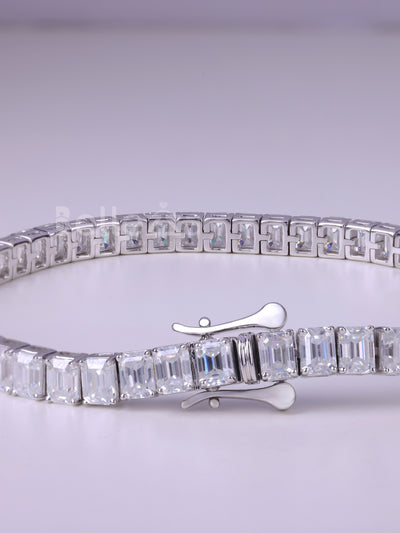Emerald Cut Diamond Moissanite Tennis Bracelet