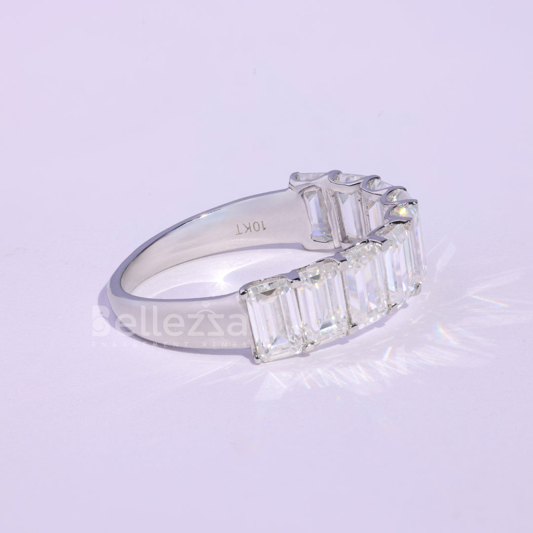 1.75 CT Emerald Cut Pave Setting Engagement Ring - Ready To Ship