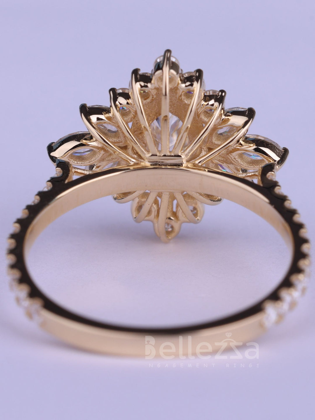 1.50CT Marquise Cut Cluster Diamond Moissanite Engagement Ring