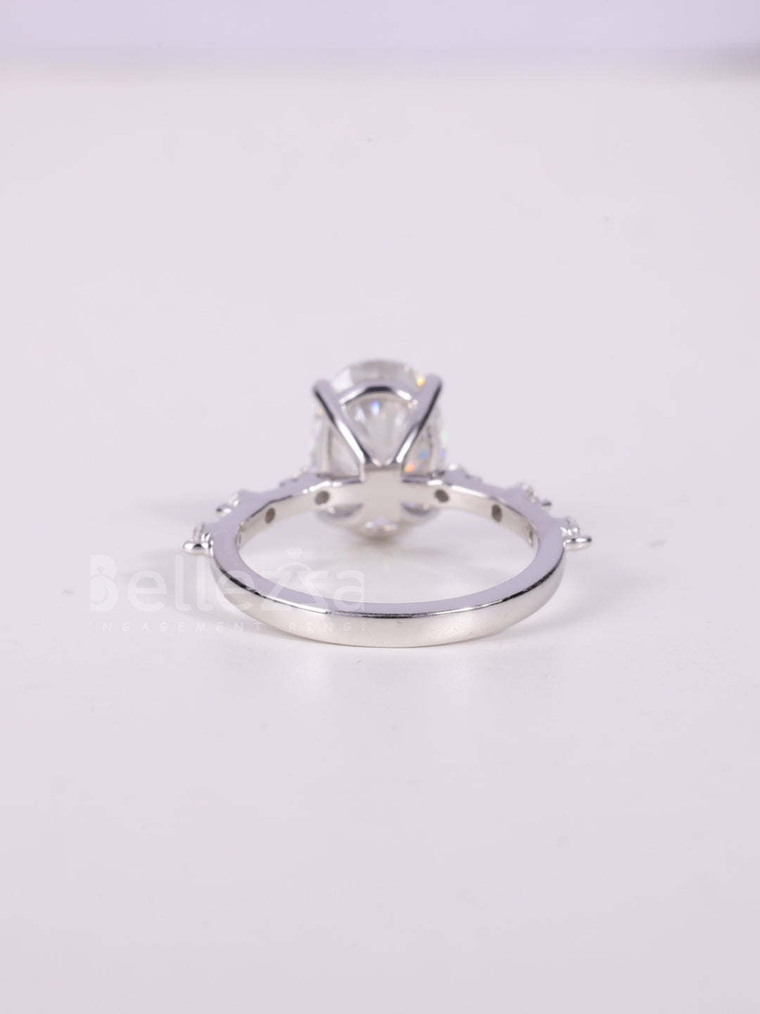 1.50CT-2.50CT Oval Cut Diamond Petite Pave Engagement Ring