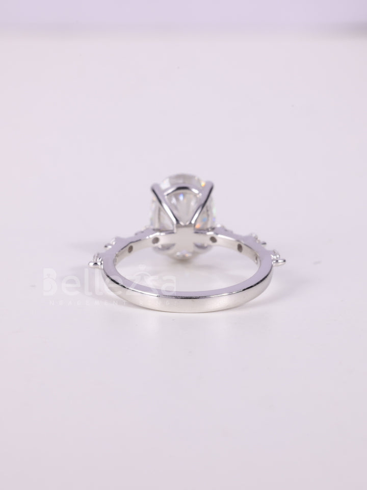 1.50CT-2.50CT Oval Cut Diamond Petite Pave Engagement Ring