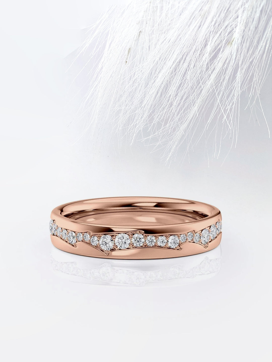 Round Cut The Diamond Twig Cigar Moissanite Men's Diamond Wedding Band