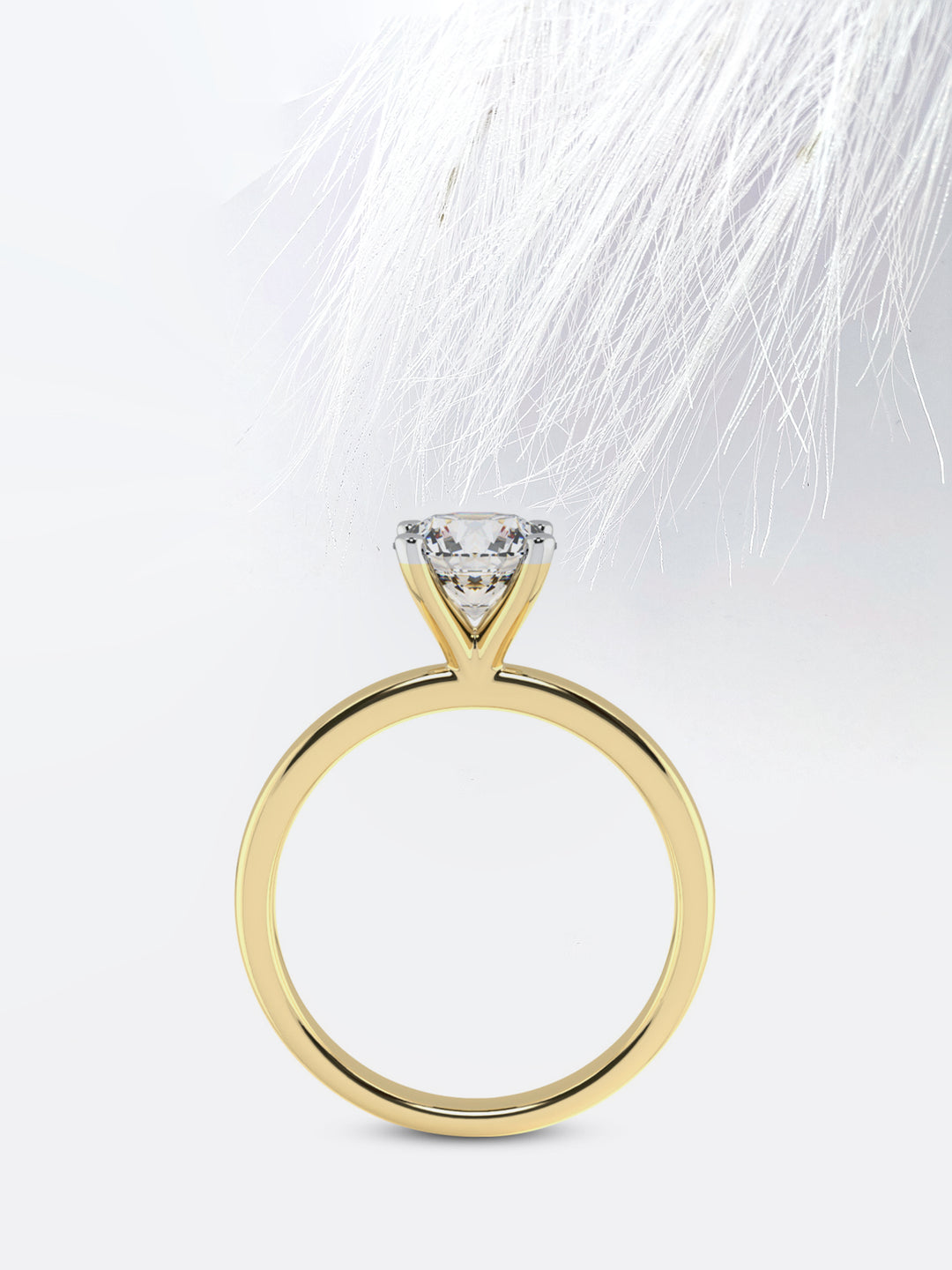 1.5CT Round Cut Solitaire Moissanite Diamond Engagement Ring in White Gold