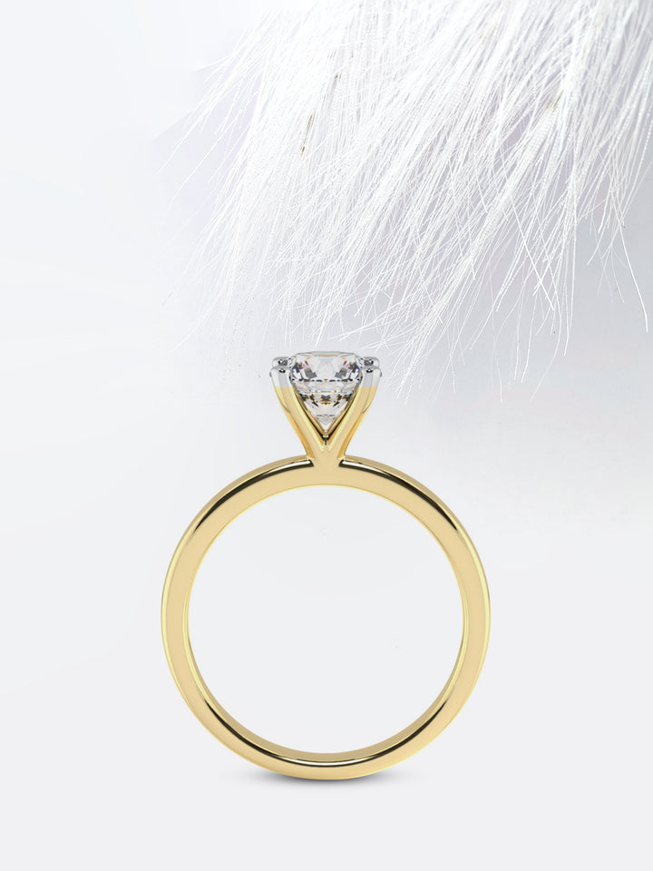 1.5CT Round Cut Solitaire Moissanite Diamond Engagement Ring in White Gold