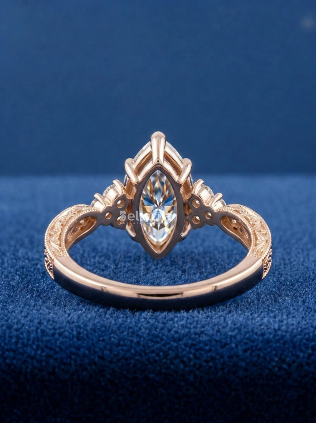 1.50CT Vintage Marquise Lab Grown Diamond Engagement Ring