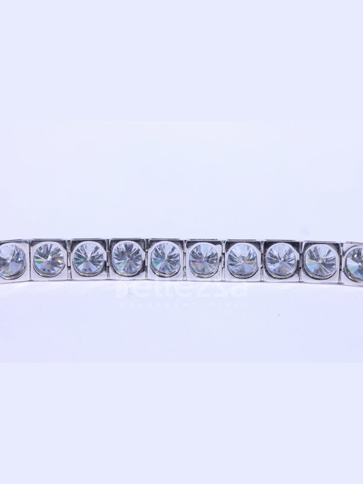 Round Brilliant Cut Diamond Moissanite Teniss Wedding Bracelet