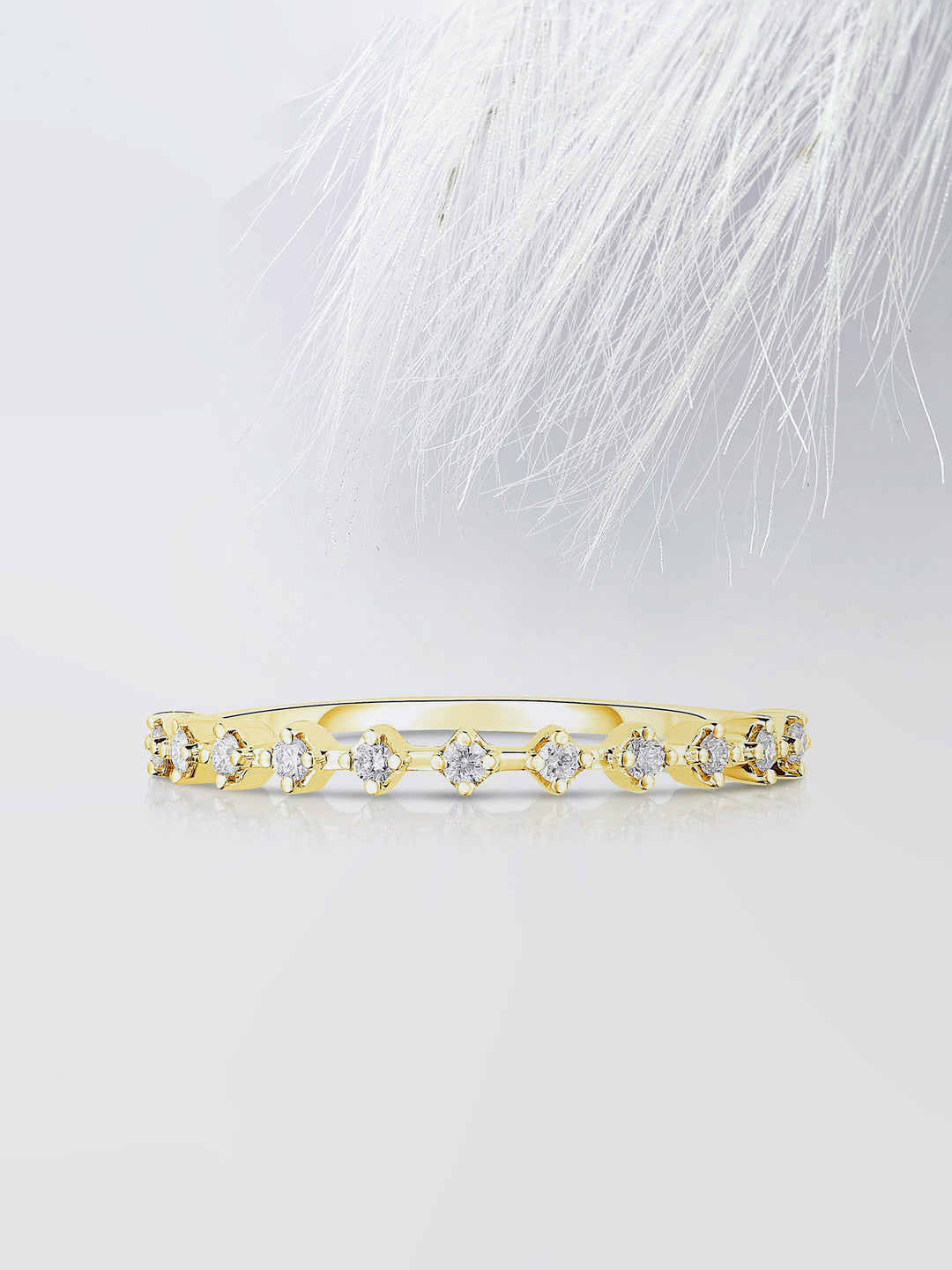 Round Cut Half Eternity Diamond Wedding Band For Women