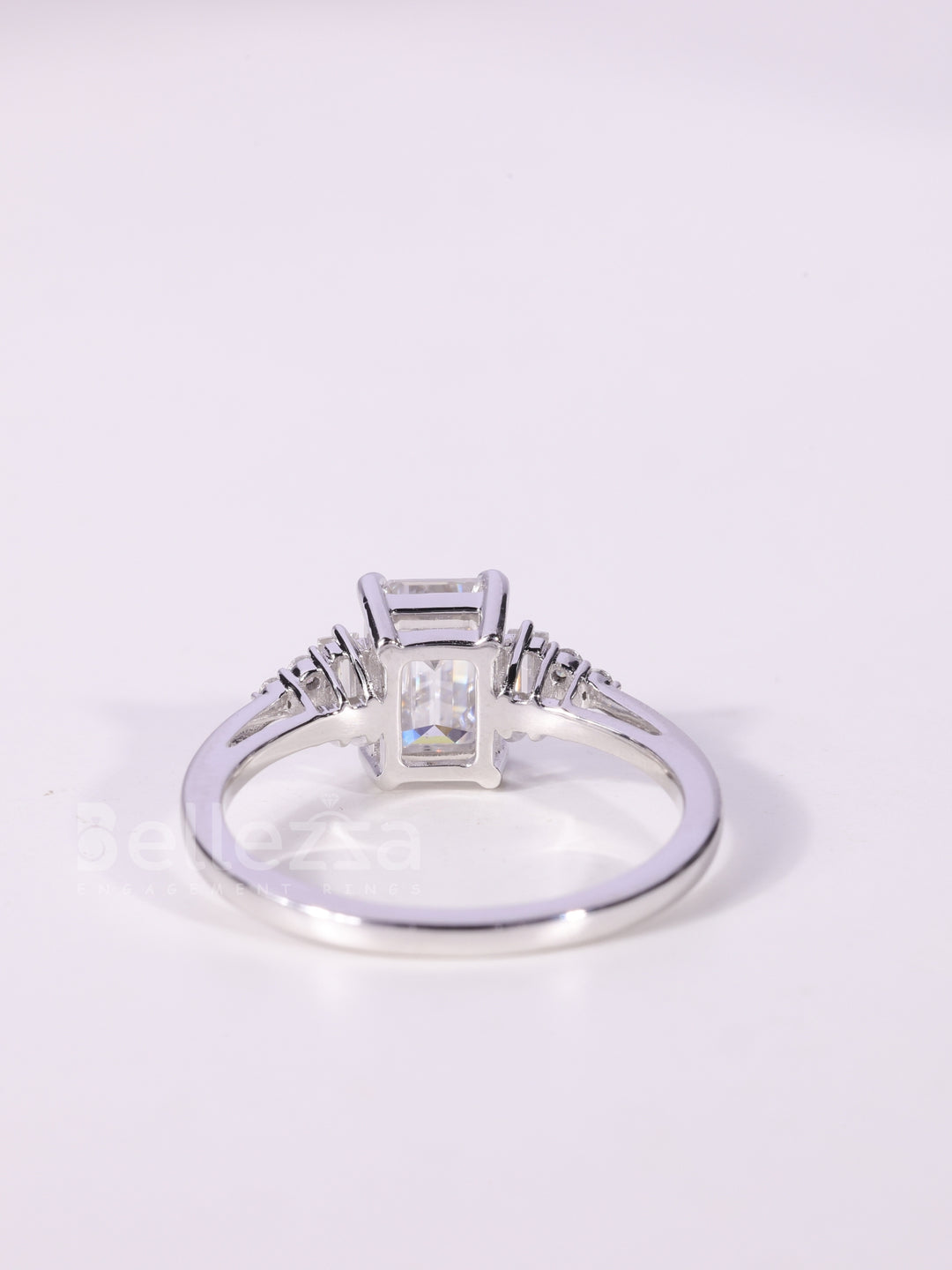 1.0CT-2.0CT Emerald Cut Cluster Diamond Engagement Ring