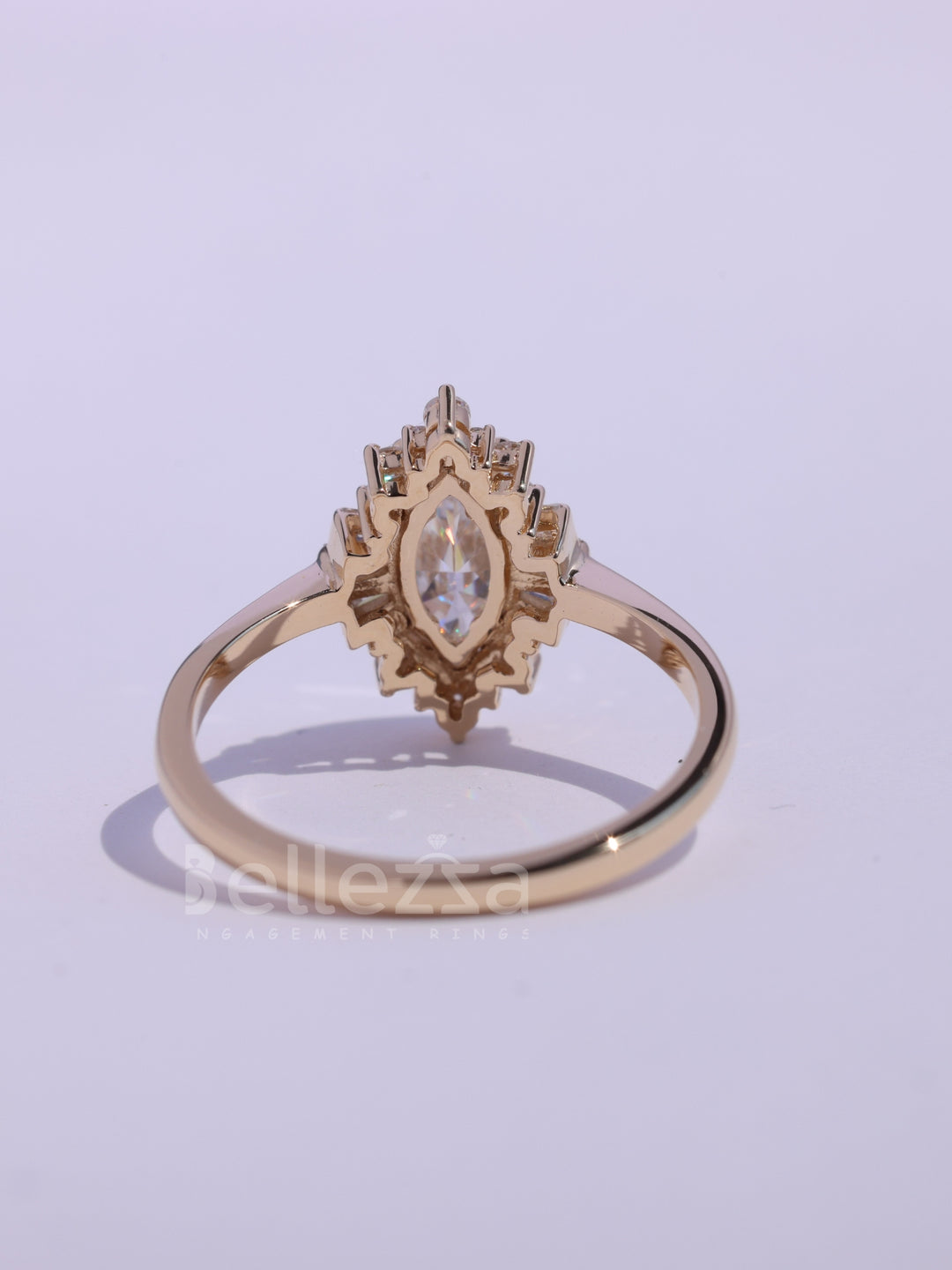 1.0CT-2.0CT Marquise Cut Cluster Moissanite Engagement Ring