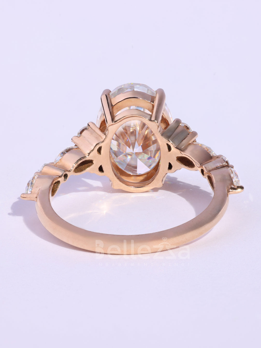 2.0CT Oval Cut Cluster Diamond Moissanite Engagement Ring