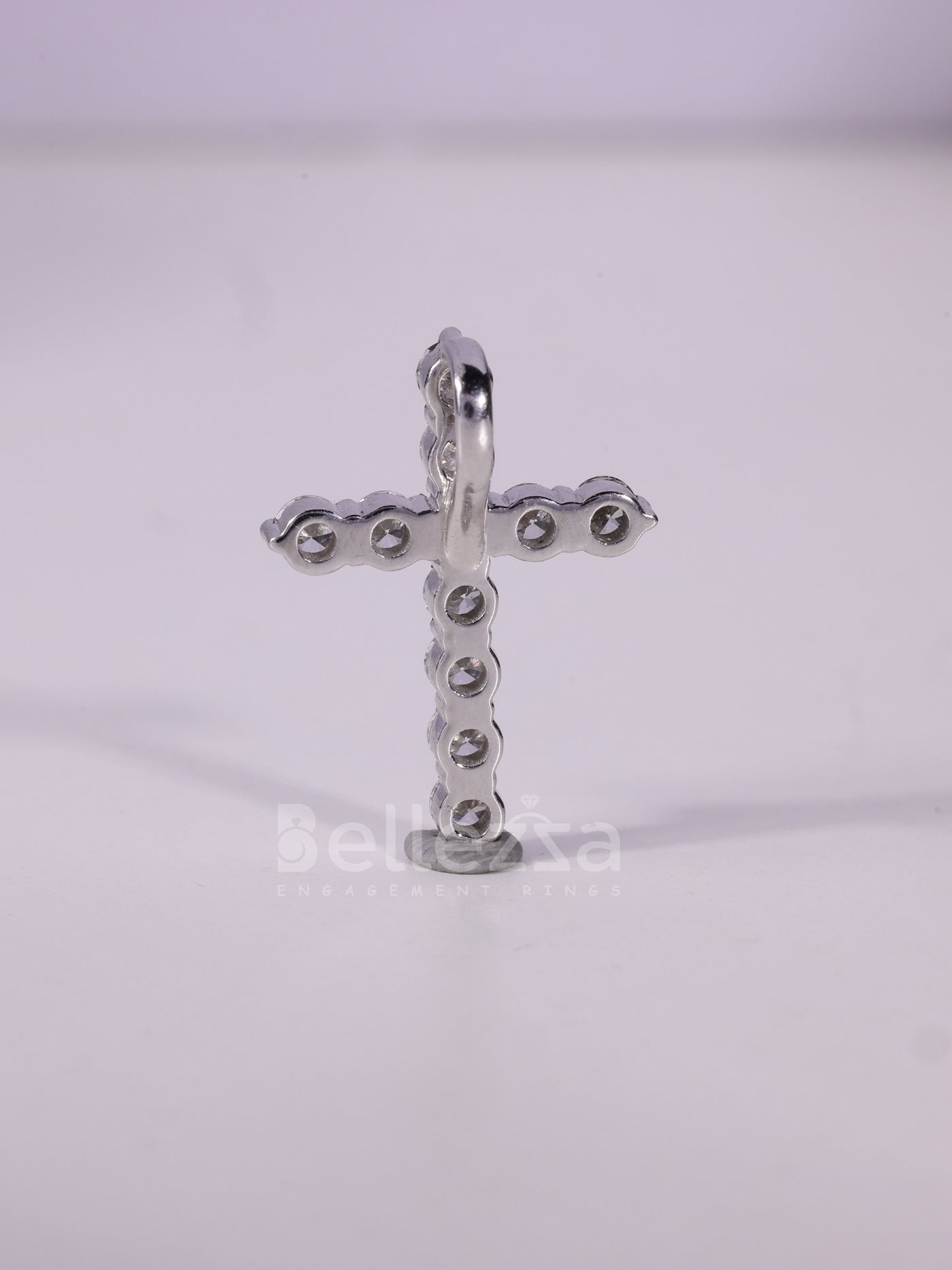 Round Cut Diamond Cross Pendant Necklace For Her