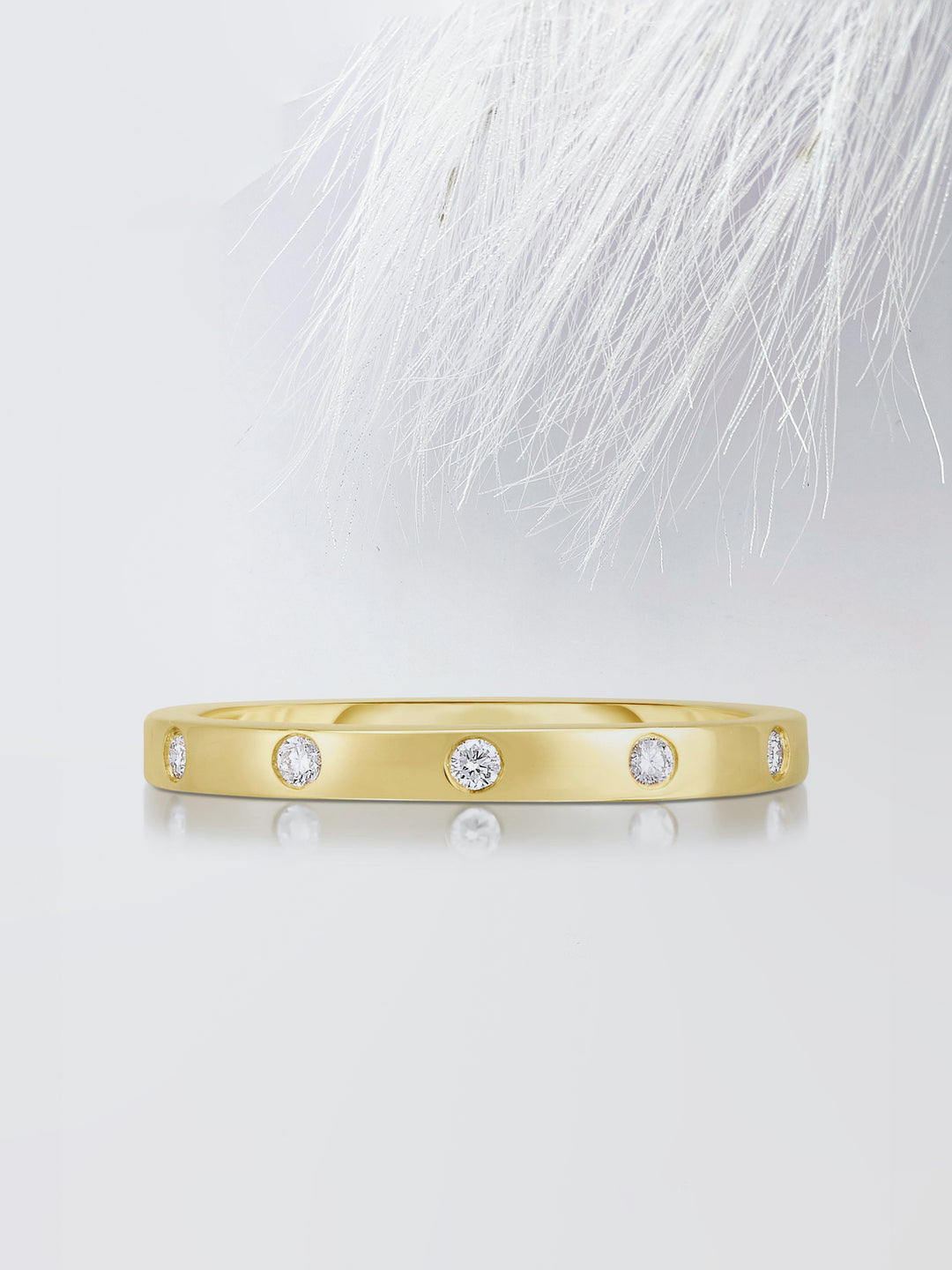 Round Cut Diamond Wedding Band For Women, Anniversary Gift For Her