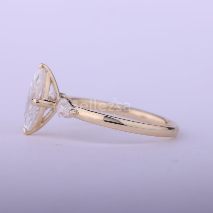 1.50CT Marquise Cut Moissanite Three Stone Engagement Ring