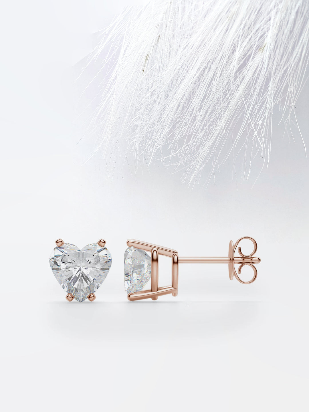 1.0CT Heart Cut Stud Moissanite Diamond Earrings For Women