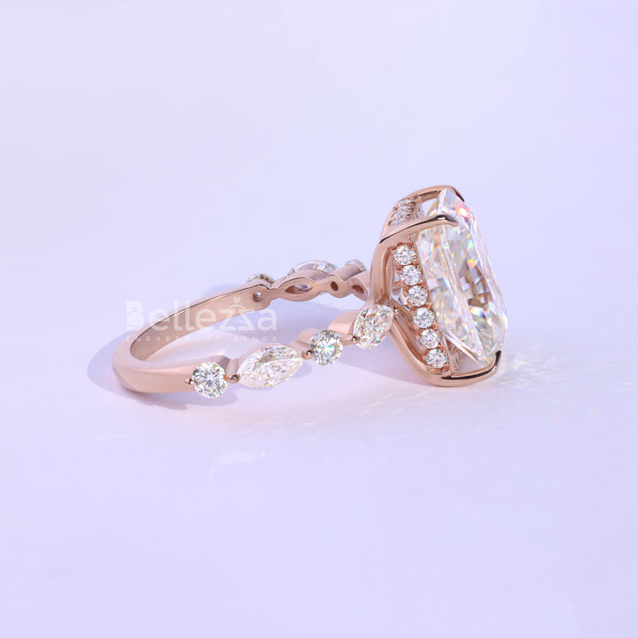 5.0 CT Radiant Cut Pave Setting Engagement Ring - Ready To Ship