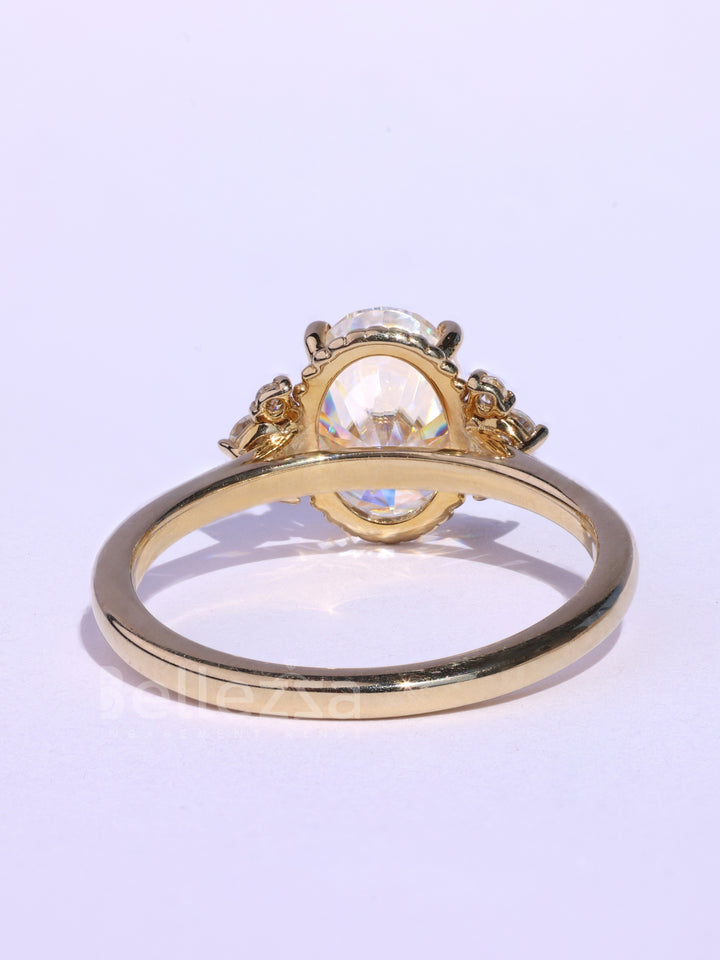 1.50CT Oval Cut Cluster Diamond Moissanite Engagement Ring