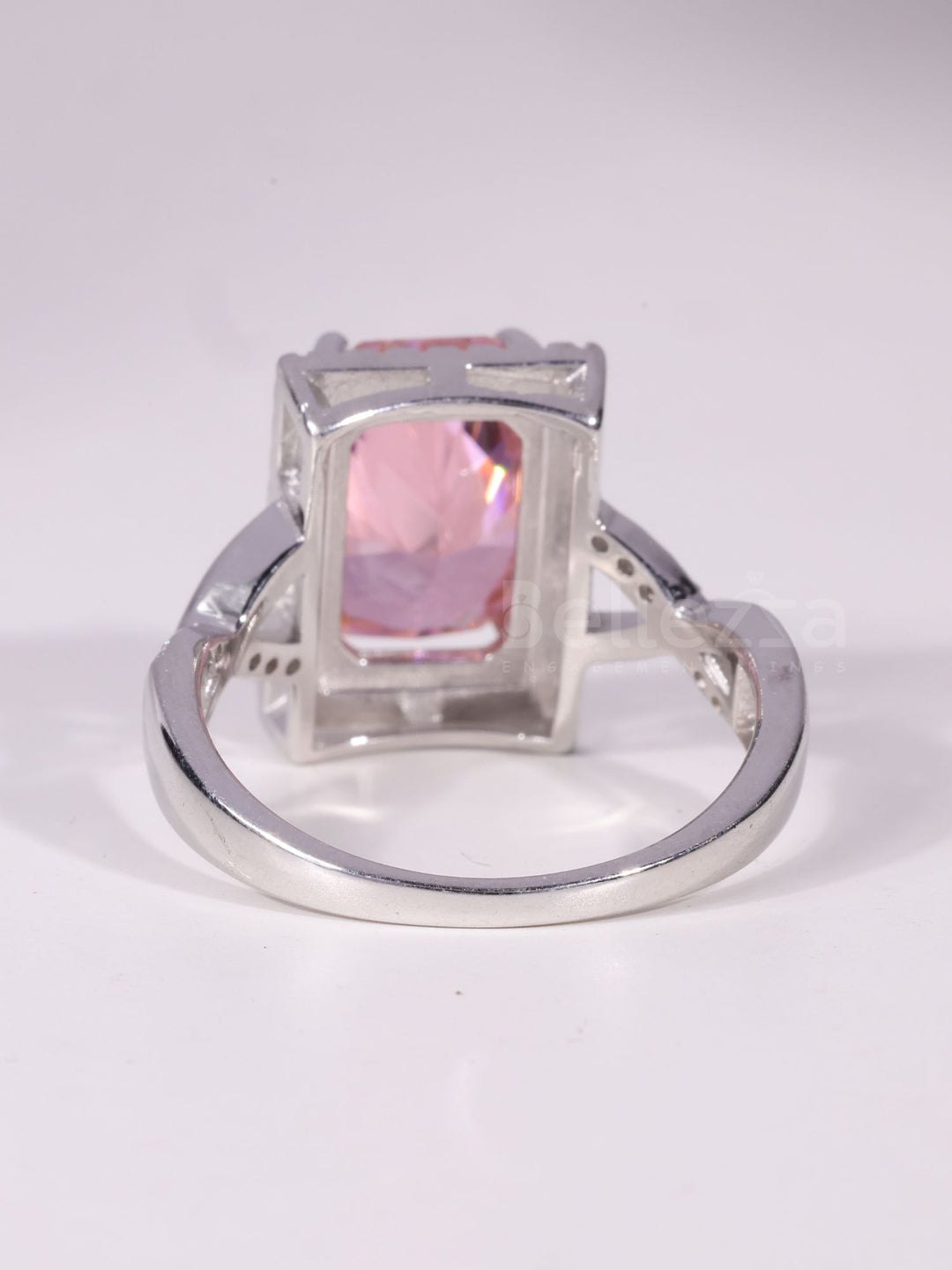 2.00CT-3.0CT Radiant Cut Orangy Pink Diamond Engagement Ring